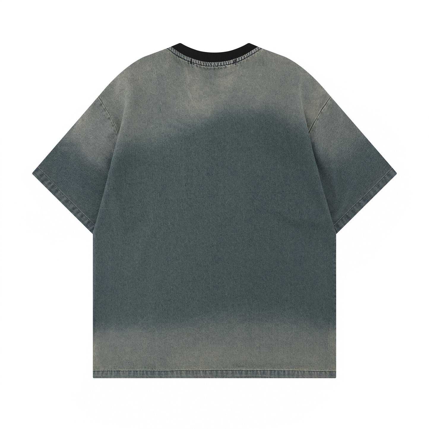 T shirt vintage usa summer retro embroidery washed denim short sleeve t-shirt