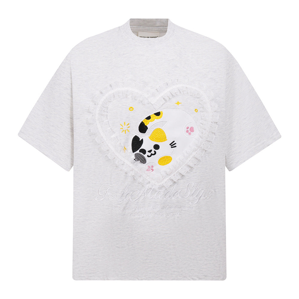 Nostalgia T Shirts Vintage Summer Loose Crew Neck Short Sleeve T-Shirt