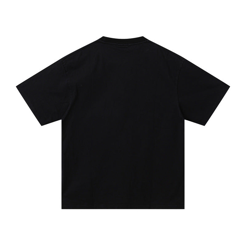 US drip outfits summer retro gradual change casual loose short sleeve T-Shirts