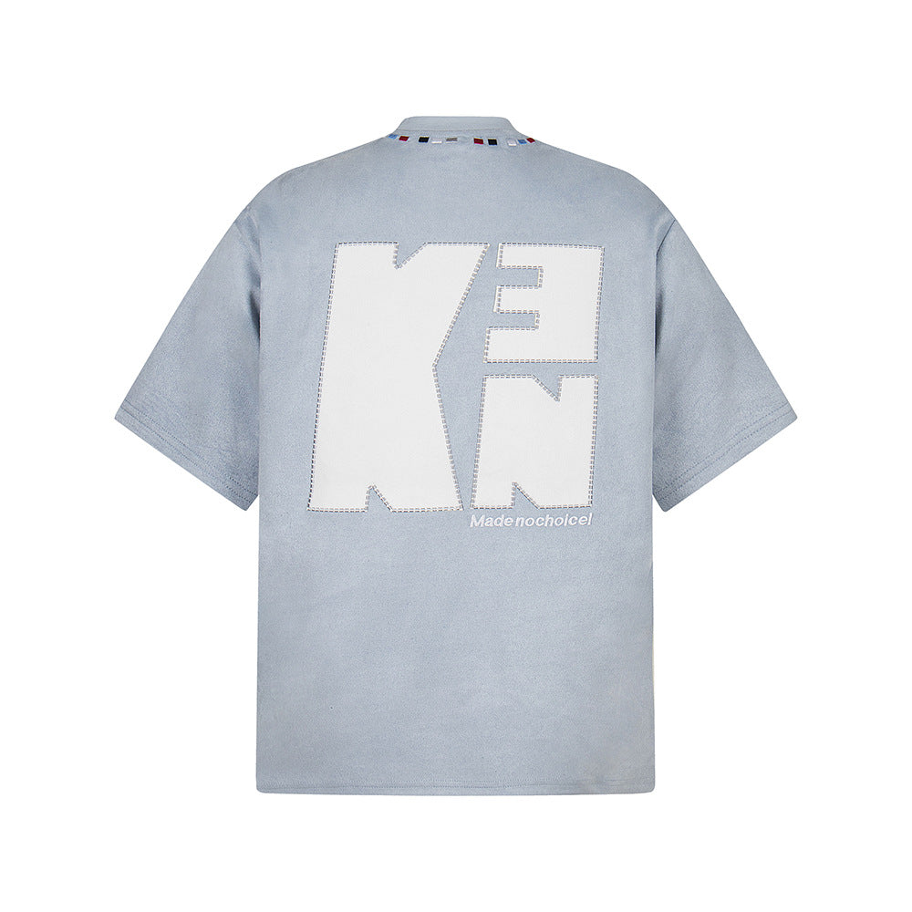 Hip Hop Clothes New York Vintage Embroidery Pattern Short Sleeve T-Shirt