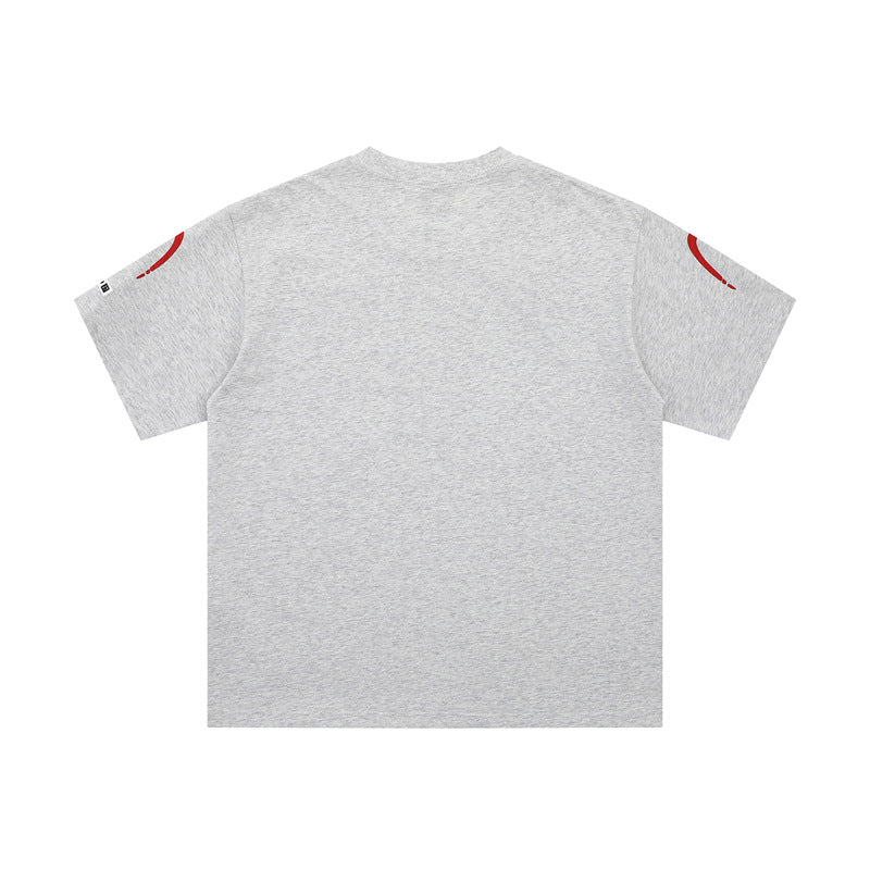 Camisas Retros Alphabet Print Short Sleeve T-Shirt