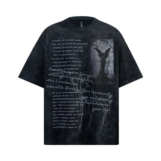 Hip hop shirt summer tie-dye tee cultural shirt short-sleeved T-shirt