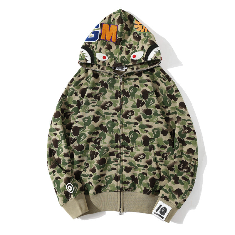 Ape Hoodie WGM Alphabet Patch Ink Pattern Camouflage Hooded Sweater Jacket