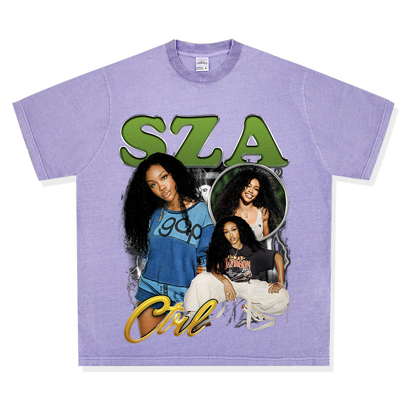 New york hip hop shop vintage sza print short sleeve t-shirt