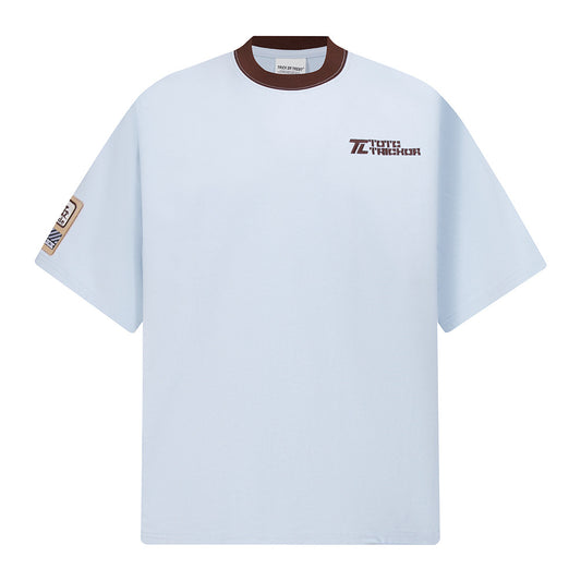 Hip hop shirt retro crew neck t-shirt embroidered letters loose casual