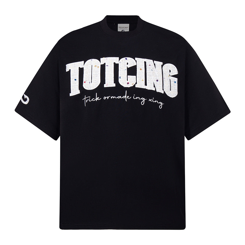 Hip Hop Clothes New York Vintage Embroidered Short Sleeve T-Shirt