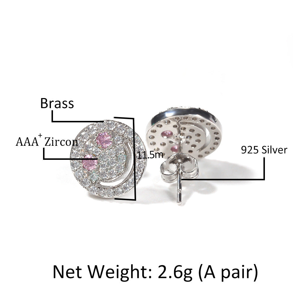 Earrings Rhinestone ‘Smileâ€?Earrings 925 Silver Earrings St. Valentine's Spectrum