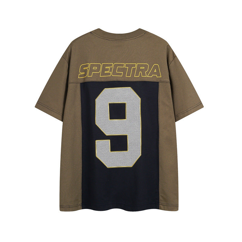 Casual Street Wear Vintage V-Neck Digital Short Sleeve T-Shirt Loose Top