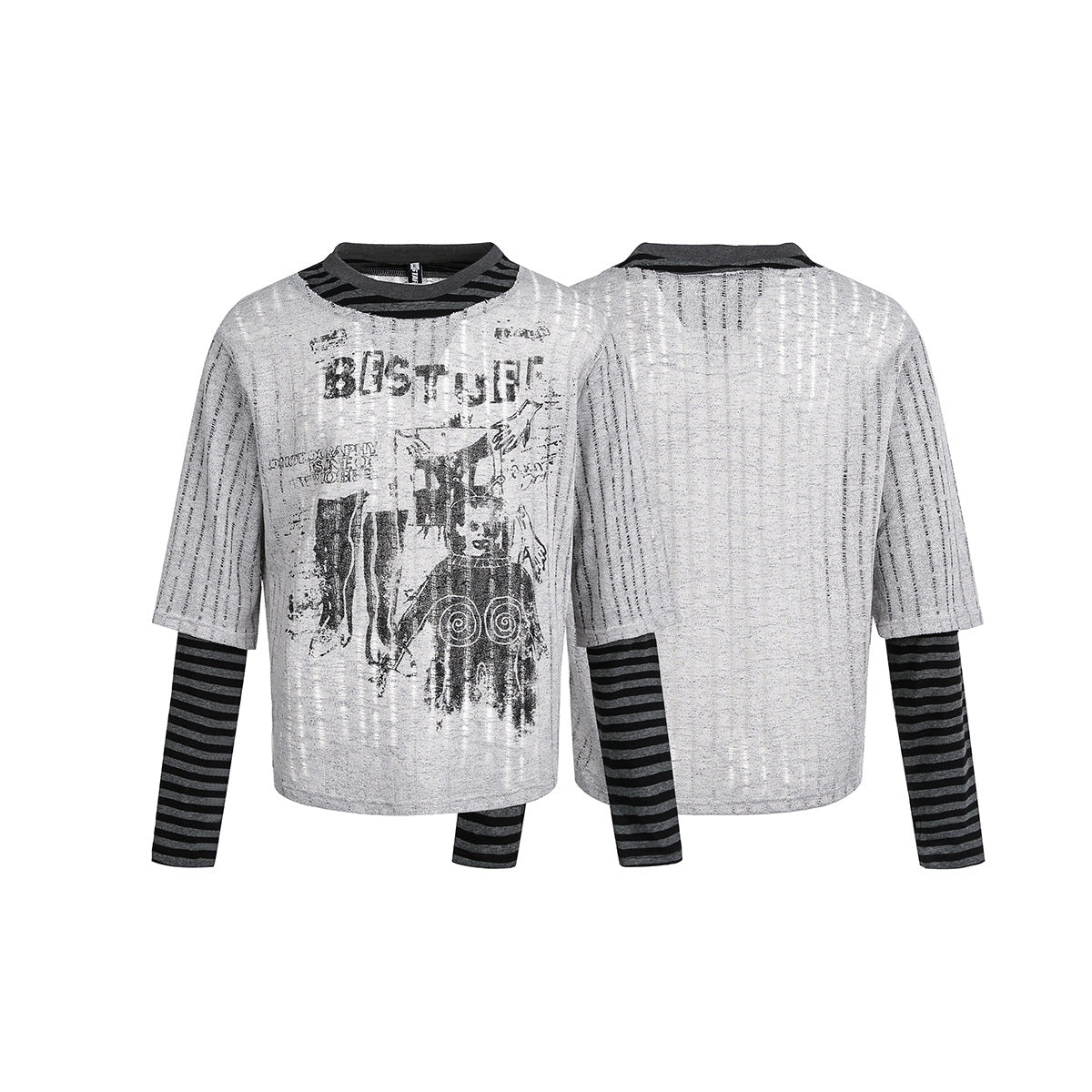 Unisex long-sleeved shirt autumcut outfake two-piece
