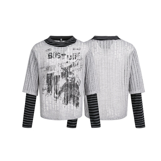 Unisex long-sleeved shirt autumcut outfake two-piece