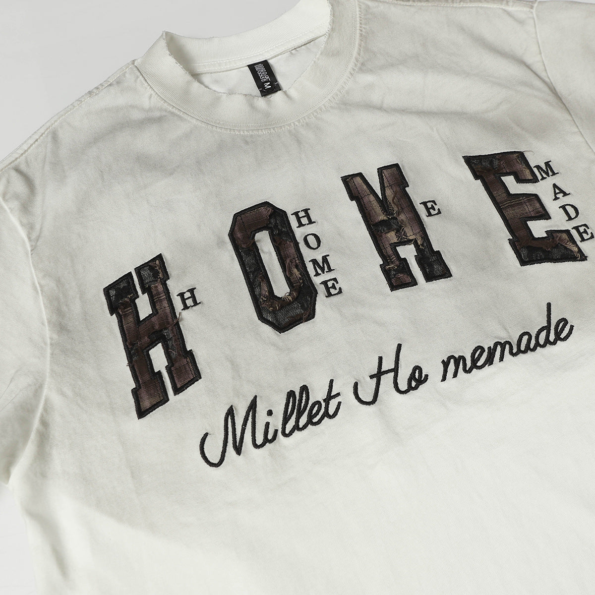 Hip Hop Clothing Summer Embroidery Wash T-Shirt Short Sleeve