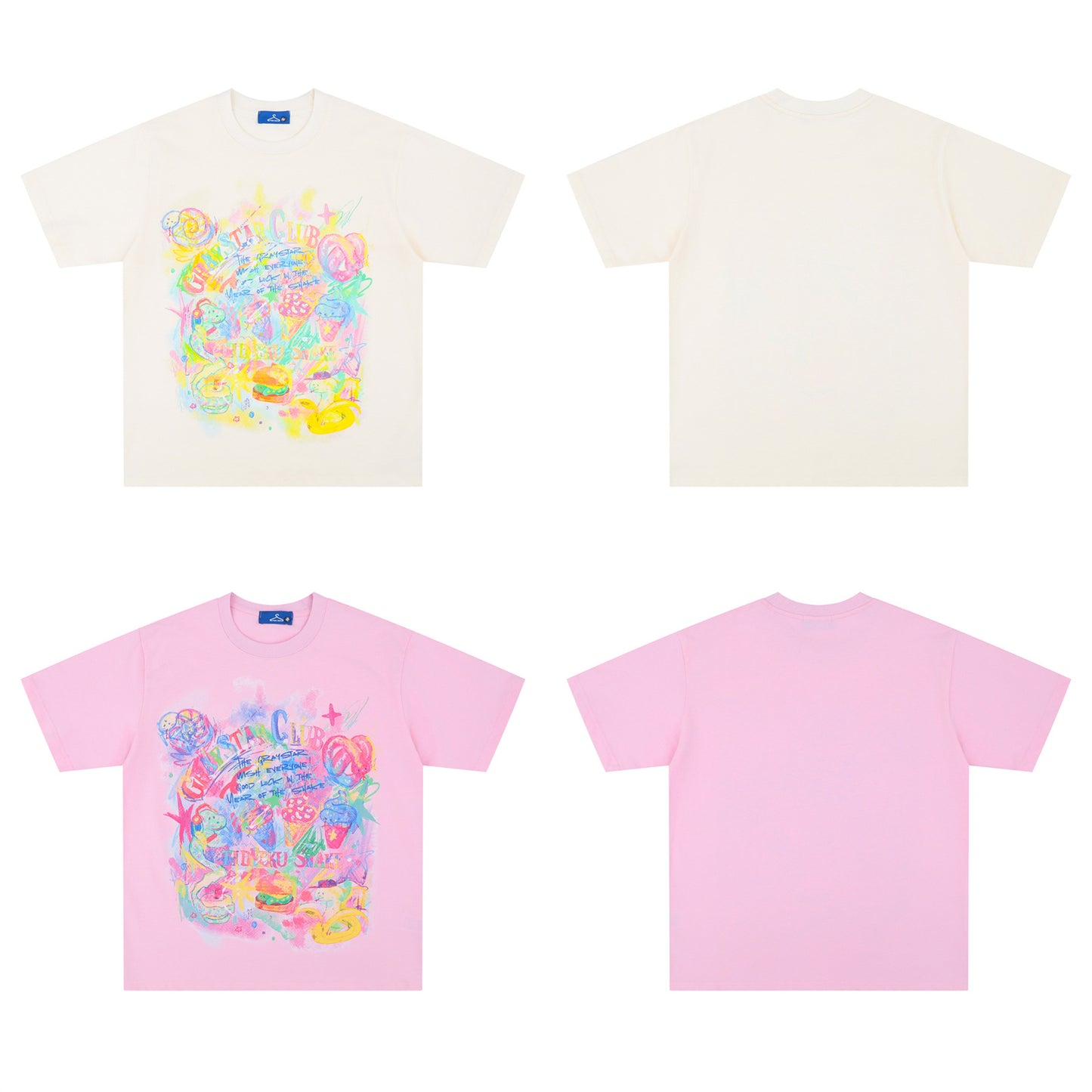 Distorted vintage snake short sleeve t-shirt summer oversize top