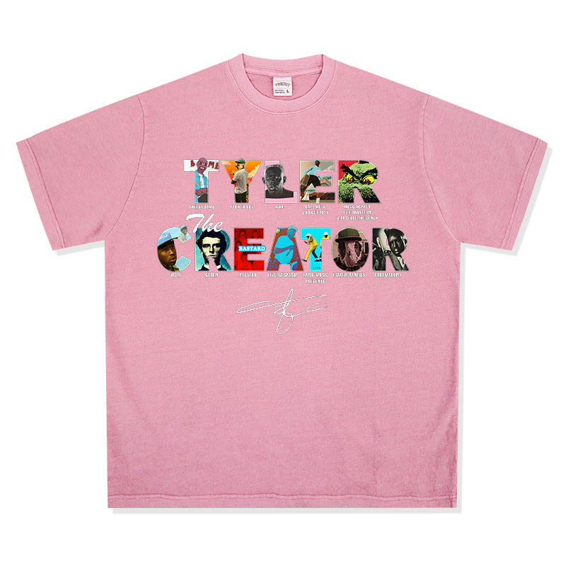 New york hip hop shop vintage hip hop The Creator Taylor print short sleeve t-shirt