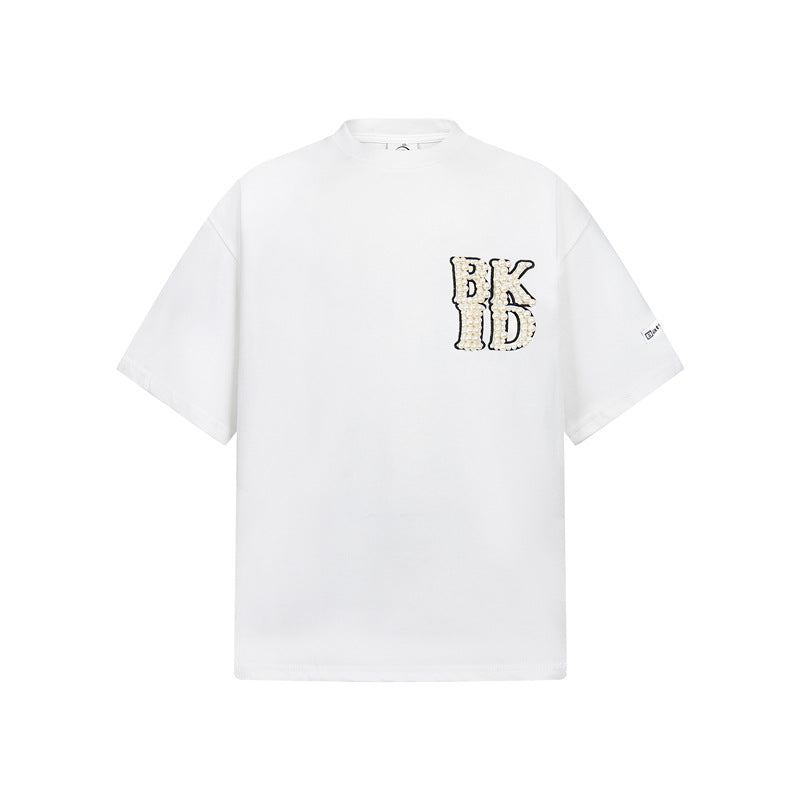 Hip Hop Shirts For Boys Embroidered Short Sleeve T-Shirt Summer Vintage Loose Top