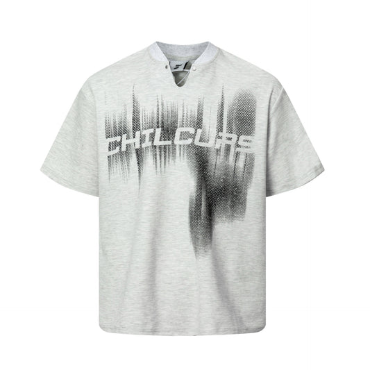 Hip hop shirt summer short sleeve vintage v-neck t-shirt