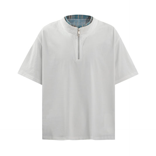 Unisex T-shirts Street Vintage Fake Two-piece Men's Loose Short Sleeve T-Shirt