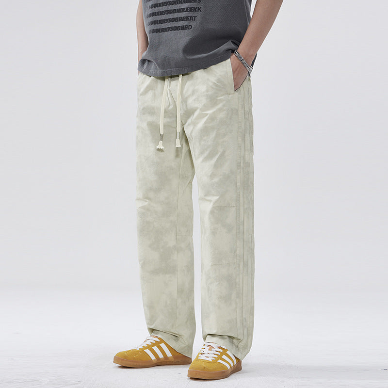 Men Casual Pants Spring Vintage Loose Straight Pants