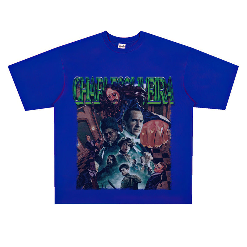 Film Star T Shirt Ace Agent Movie Short Sleeve Loose Retro American Print T-shirt