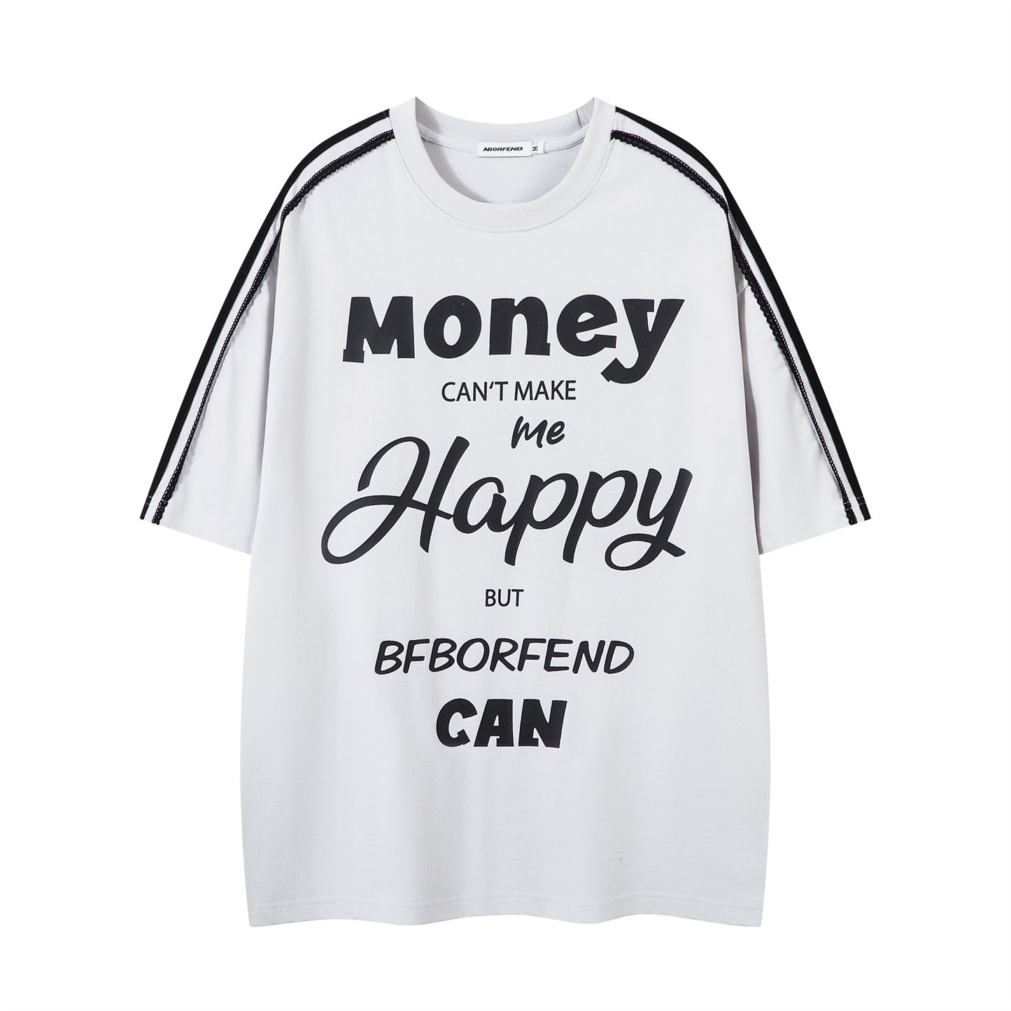 Distorted vintage short-sleeved t-shirt summer alphabet print loose casual top