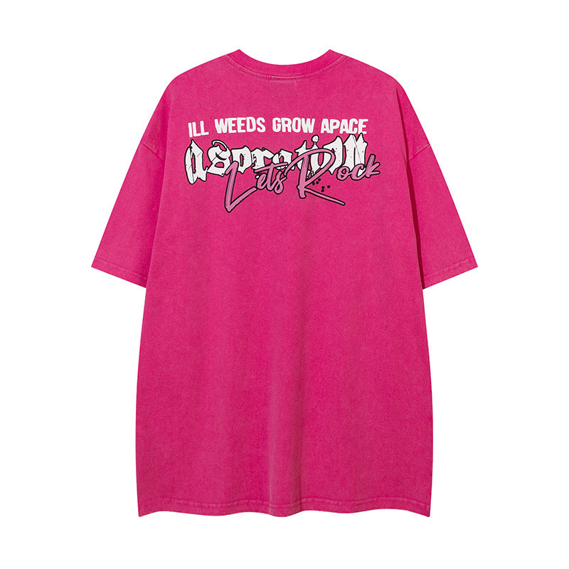 Nyc T Shirt Garfield Letter Print Short Sleeve T-Shirt Summer Loose Casual Top
