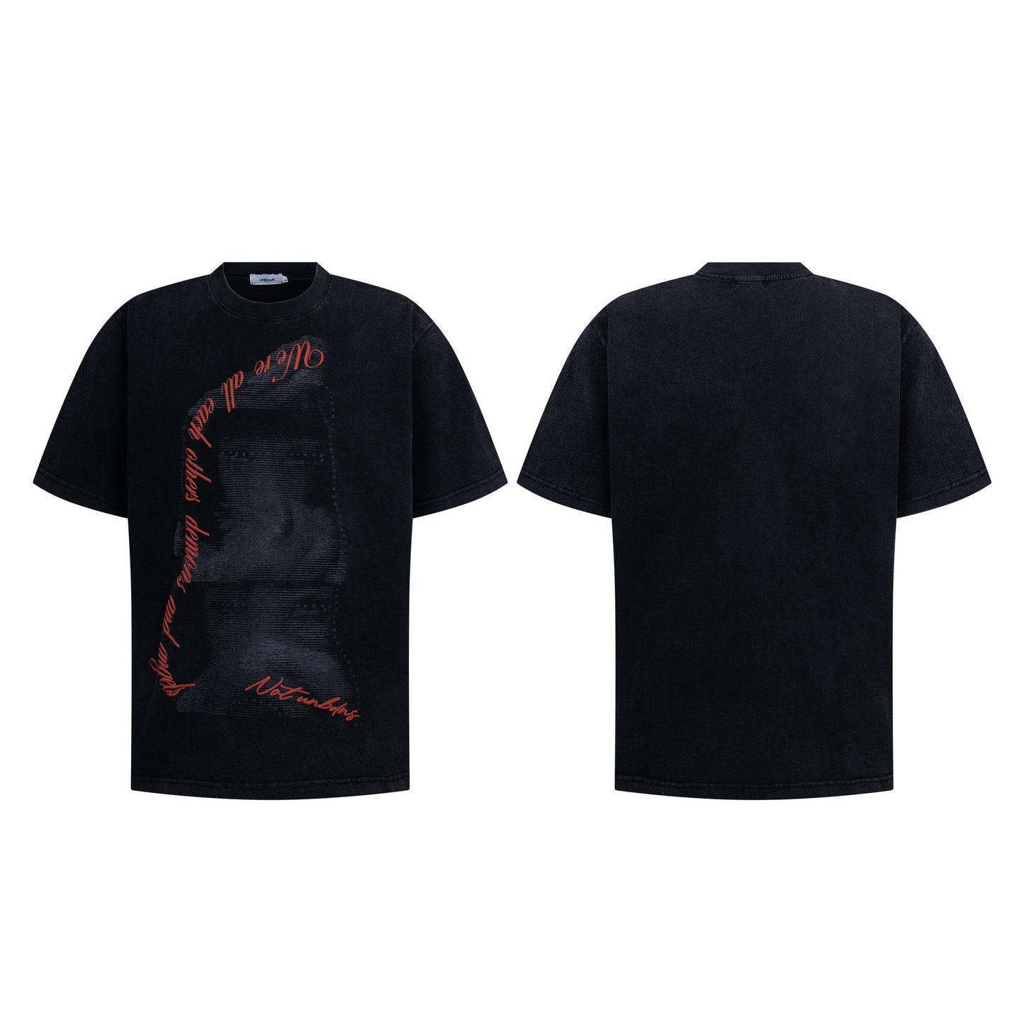 Unisex T-shirts Summer Washed Old Men's Anime Loose Short Sleeve T-Shirt