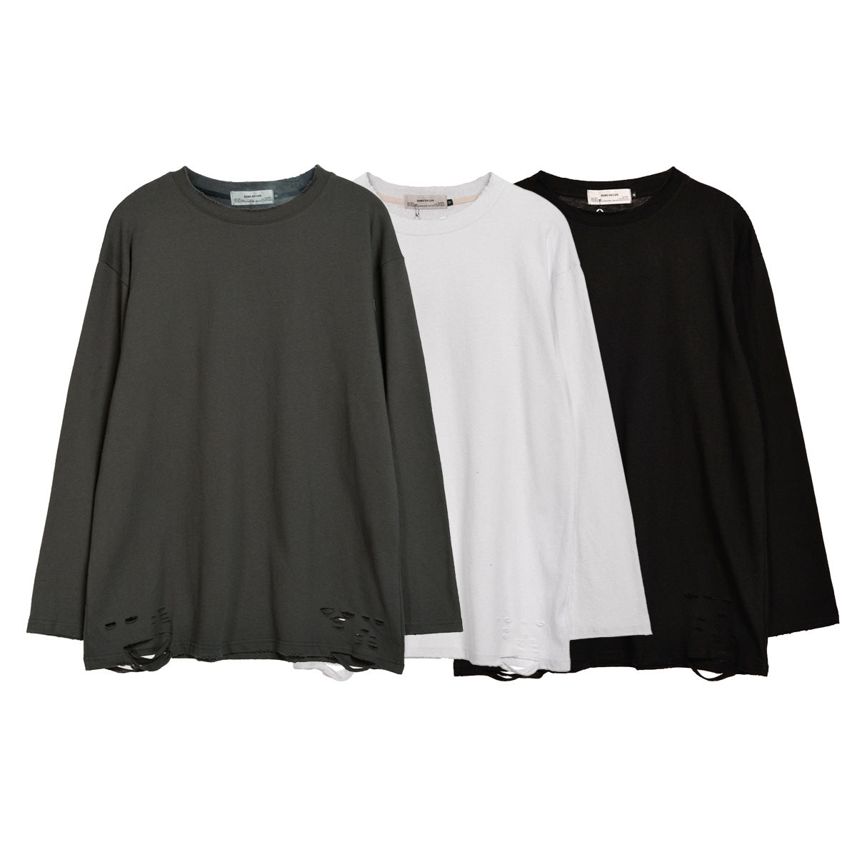 Unisex long-sleeved shirt autumpure cut and erosion pure color
