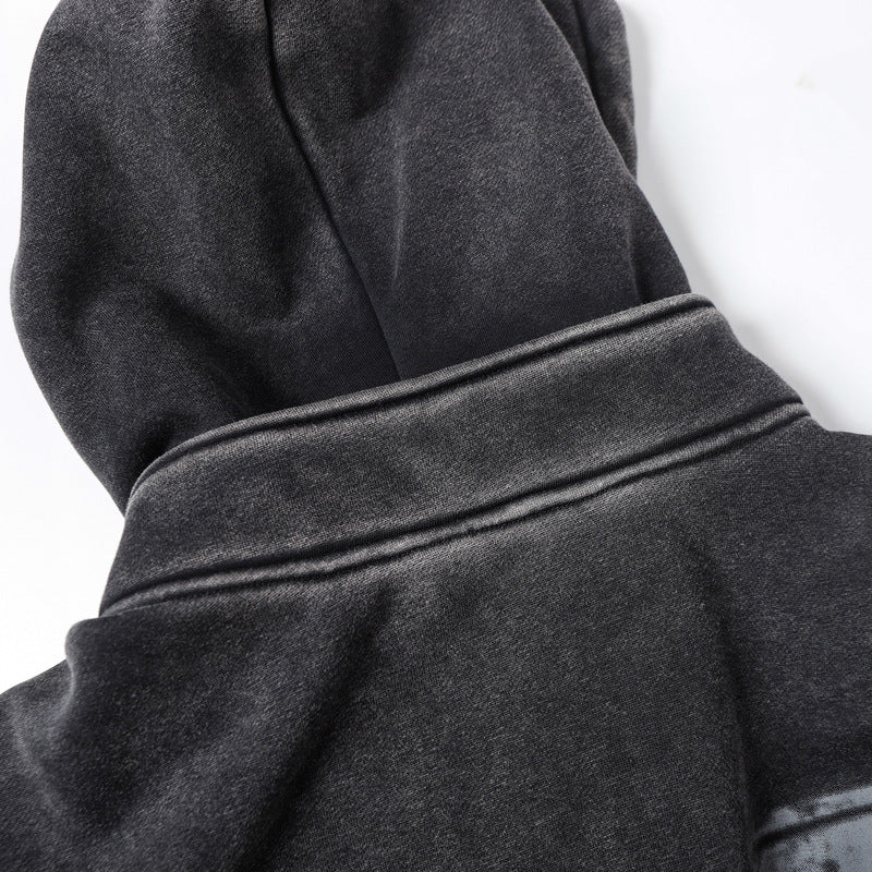 Streetwear Hoodie Vintage Washed Old Hooded Sweater Hoodie