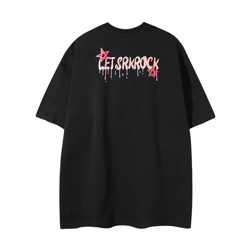Nyc 1990 Shirt Summer Loose Playing Card Print T-Shirt