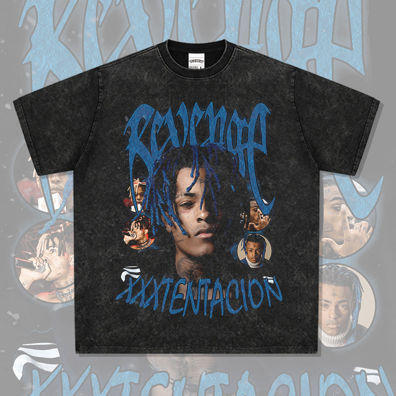 New york hip hop shop XXX Tentacion vintage vintage hip hop rap print short sleeve t-shirt