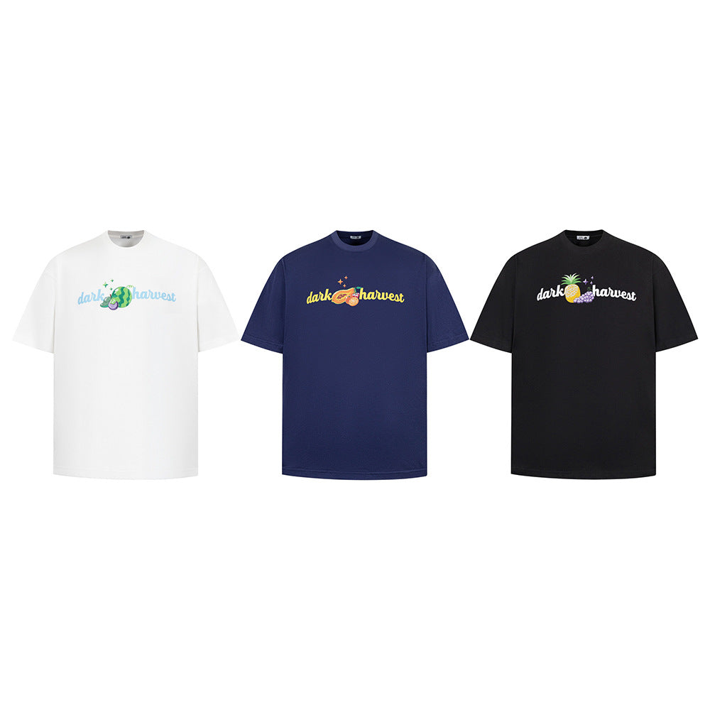 Nostalgia T Shirts Vintage Floral Embroidery Letter Print Short Sleeve T-Shirt