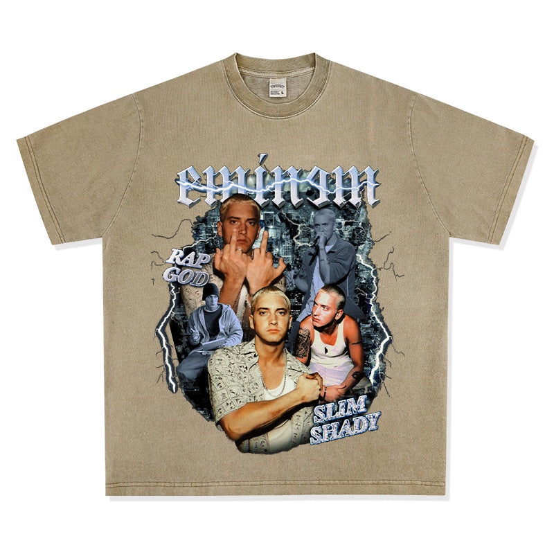 New york hip hop shop BC hip hop Eminem print short sleeve t-shirt