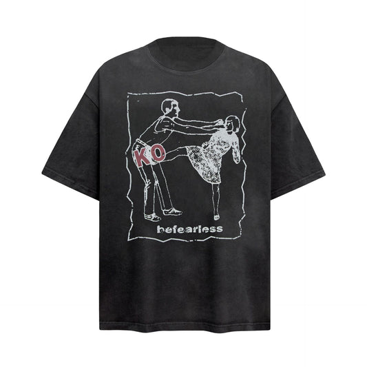 Unisex T-shirts 6110 Summer Painting Pattern Men's Loose Short Sleeve T-Shirt