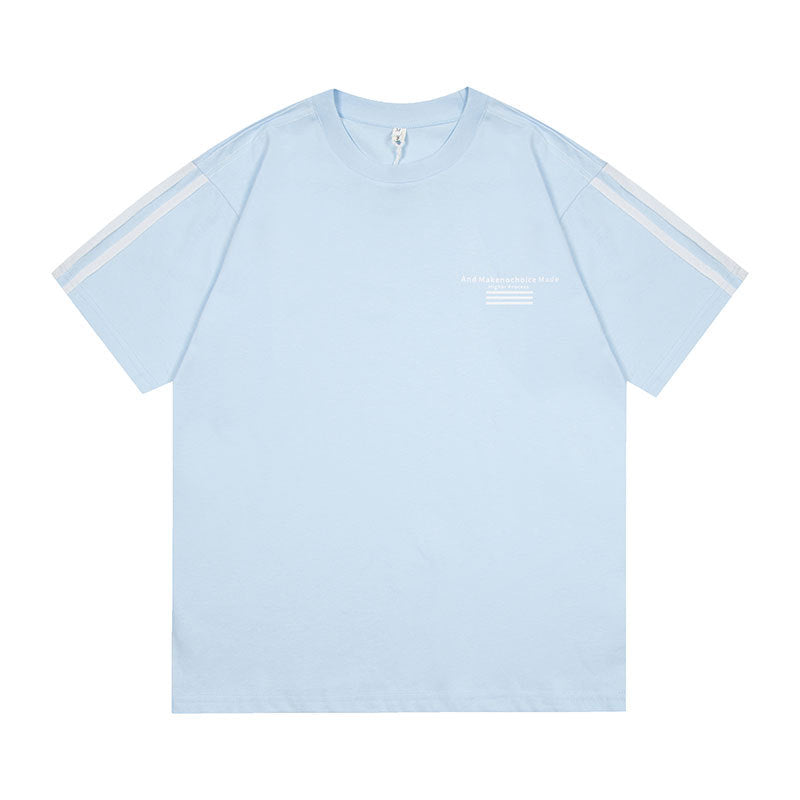 Vintage Tišö Rt Letter Embroidered Short Sleeve T-Shirt Loose Crew Neck