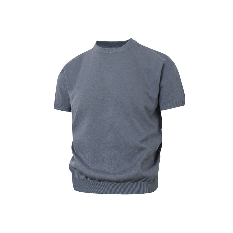 Stone Wash T shirt Vintage Knitted Short Sleeve Cleanfitt T-Shirt