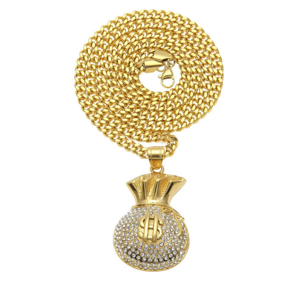 Jewelry Stainless Steel Plated Hip Hop Pendant Necklace rapper