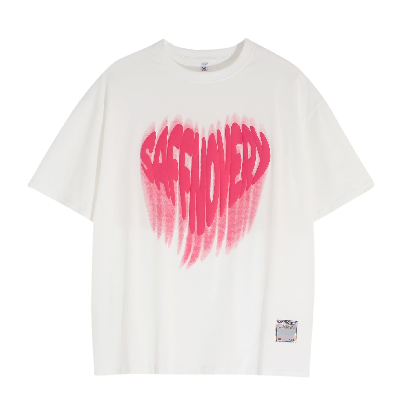 Hustle vintage t-shirt loose heart print short sleeve summer
