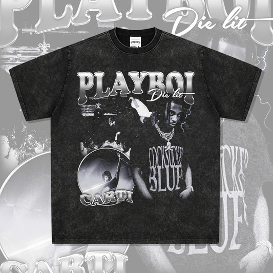 New york hip hop shop Playboi carti print short sleeve t-shirt hiphop hip hop, crew neck