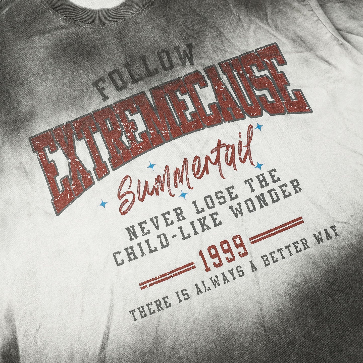 1990 Fashion T-Shirt Loose Wash Old Short Sleeve T