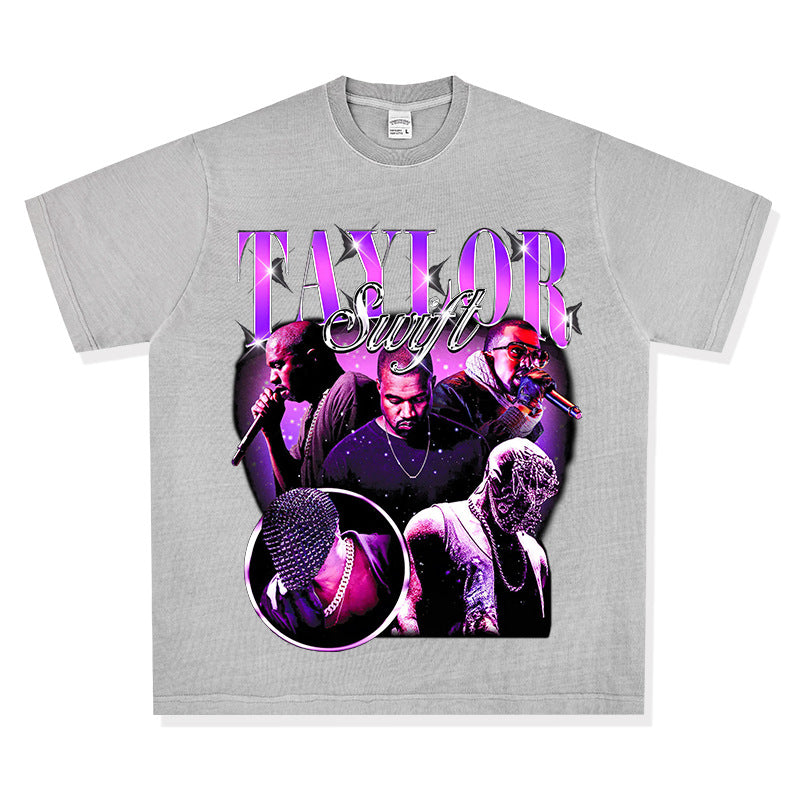 New york hip hop shop vintage kanye west taylor short sleeve t-shirt