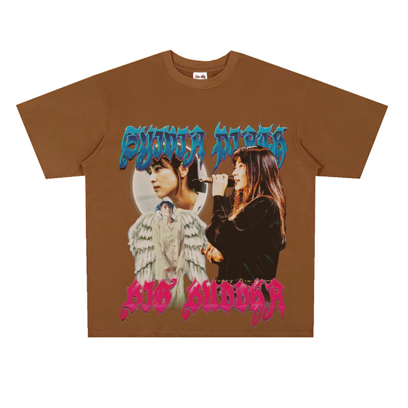 Film Star T Shirt Singer Izumi Sakai Character Loose Retro Street T-shirt Men and Women