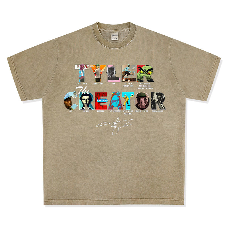 New york hip hop shop vintage hip hop The Creator Taylor print short sleeve t-shirt