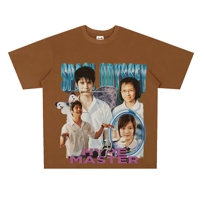 Film Star T Shirt Movie Surrounding First Love This Little Thing Loose Retro Street Cotton T-shirt Men and Women