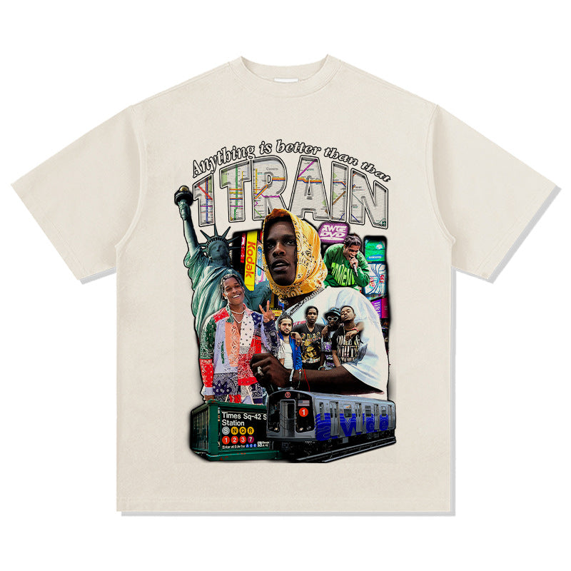 Cool t rapper ASAP ROCKY hip hop rap print short sleeve t-shirt