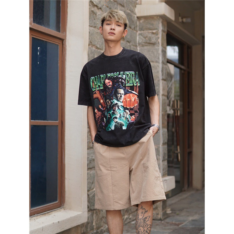 Film Star T Shirt Ace Agent Movie Short Sleeve Loose Retro American Print T-shirt