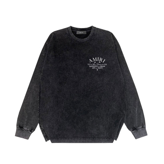 Amiri Long Sleeve Shirt Vintage T Shirt Washed and Worn Vintage Long Sleeve T-shirt