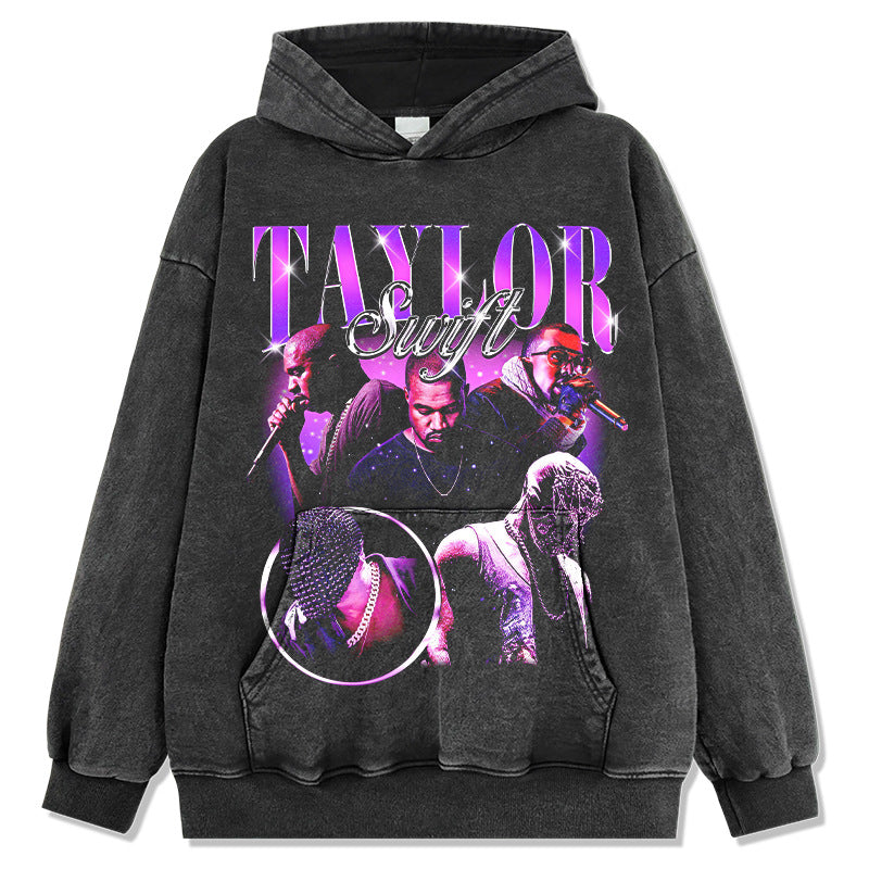 Marcas streetwear usa vintage hip hop tayler mckp print hooded sweater