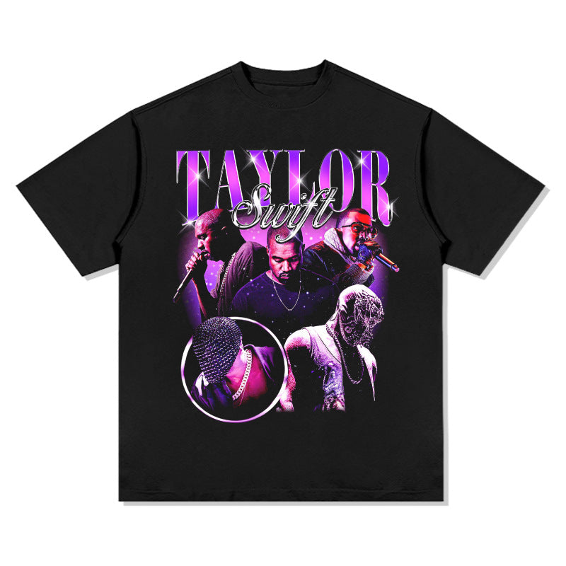 New york hip hop shop vintage kanye west taylor short sleeve t-shirt