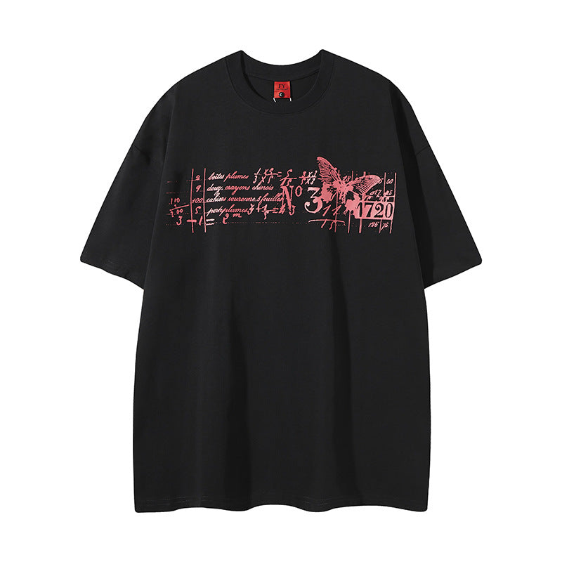 New York Hip Hop Style Alphabet Print Short Sleeve T-Shirt Loose