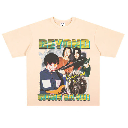 Film Star T Shirt Rock beyond Band Printed Loose Retro Cotton T-shirt for Men and Women