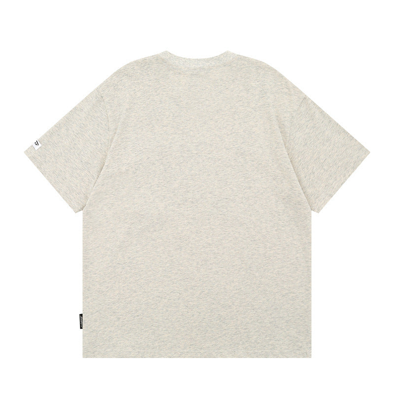 US drip outfits Summer Vintage Embroidery Meter Casual Loose Short Sleeve T-Shirts
